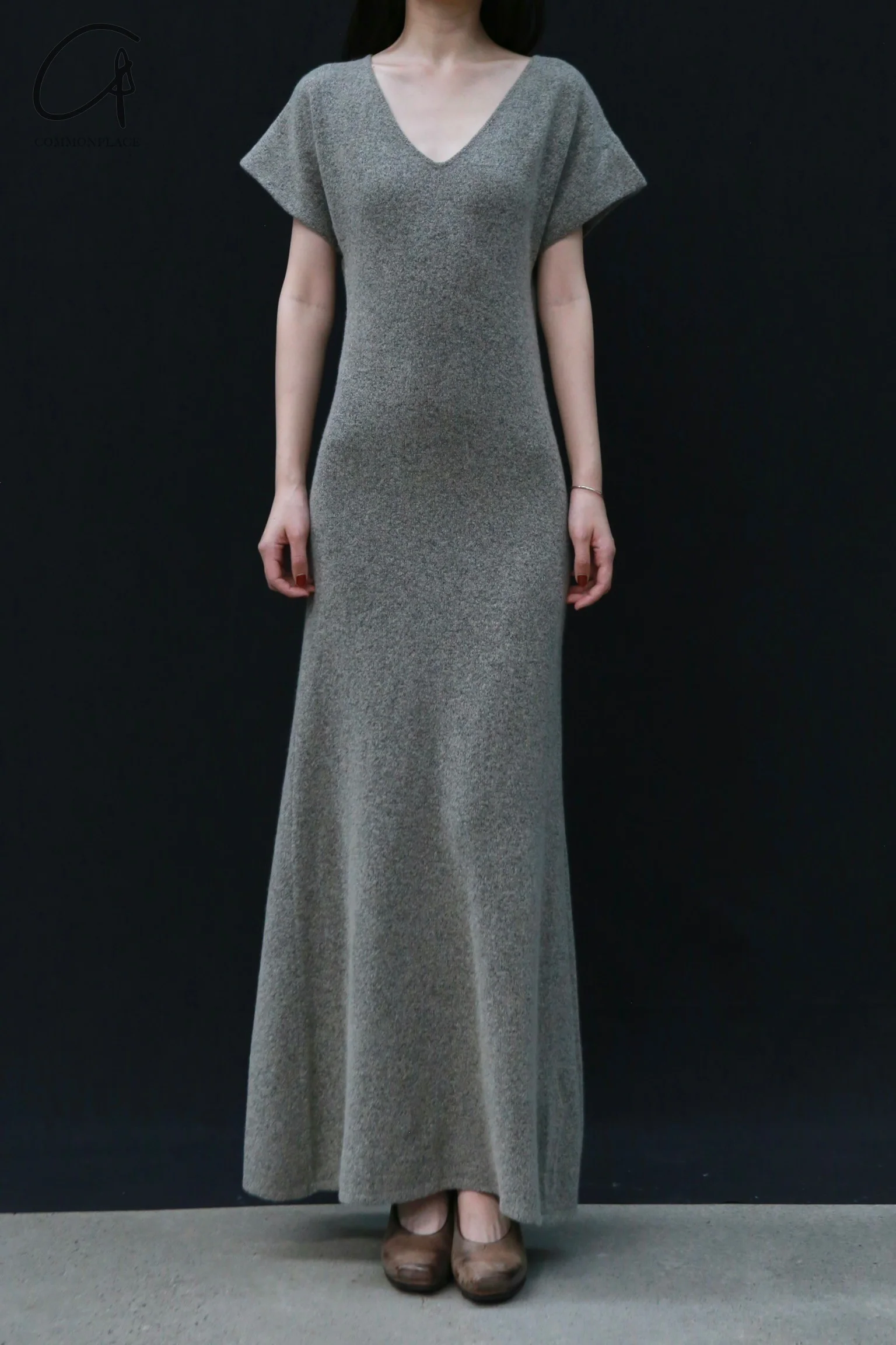 RUOHAN 24 Autumn and Winter Short Sleeve Knitted Dress RH-RHKN127AW24-SHA Sand Color RHKN119AW24 - Image 2