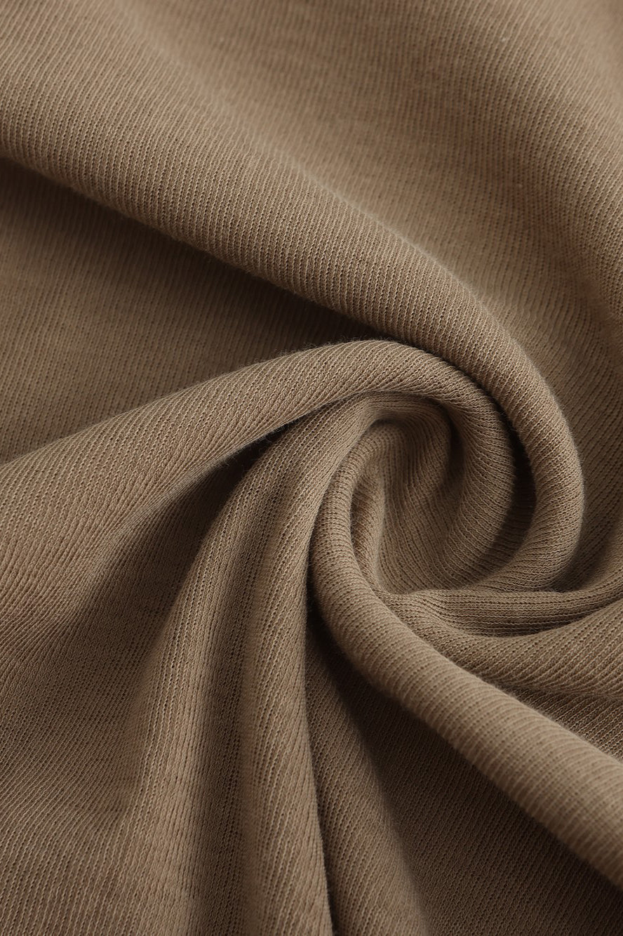 RUOHAN 24 Early Autumn Camel Stretch Cotton Round Neck Top RH-RE0038AW24-TUO Camel - Image 2