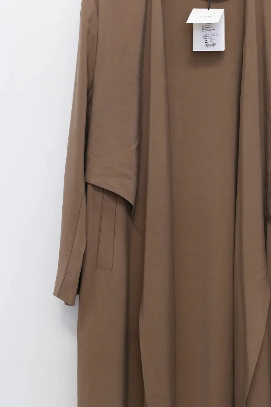 RUOHAN brown silk long collar jacket RH134SS24 - Image 6