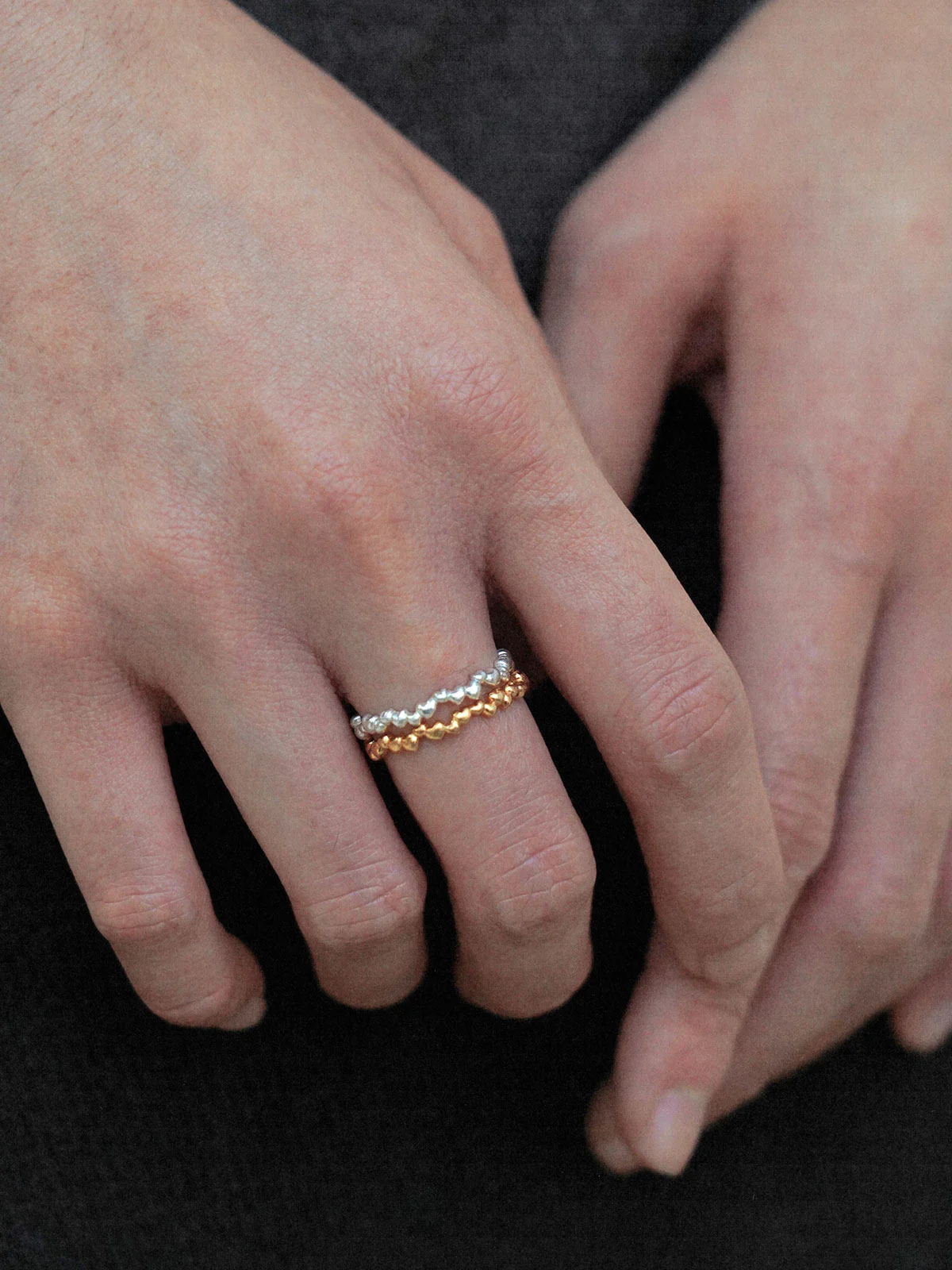 SALE E PEPE 2026 Valentine's Day Collection Sterling Silver/Gold Plated Heart Ring SEP-SP05F20-YIN Silver - Image 5
