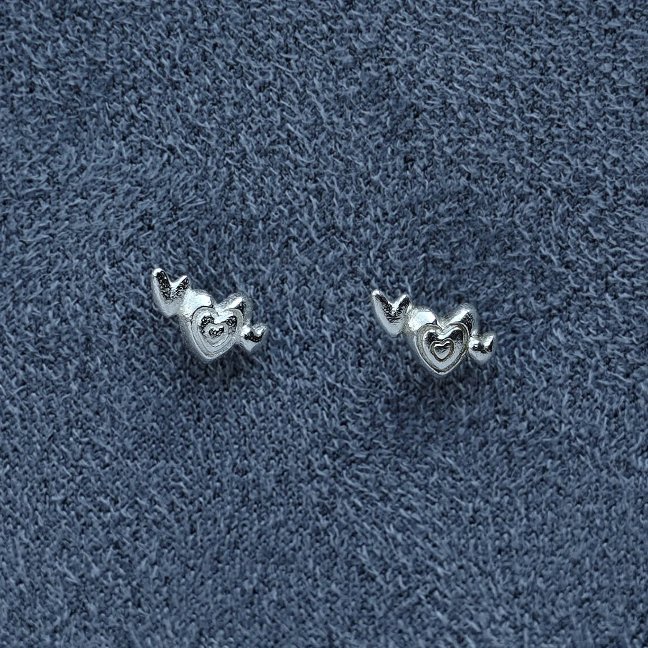 SALE E PEPE 2026 Valentine's Day Collection Sterling Silver/Gold Plated Heartbeat Earrings SEP-SP05E25-YIN Silver