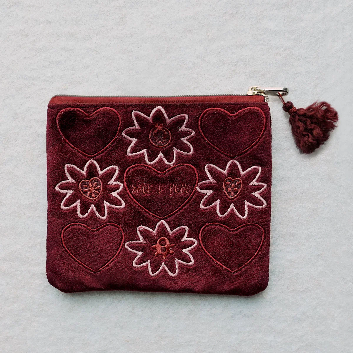 SALE E PEPE 2026SS Dionysus Teardrop Embroidered Storage Bag Collection SEP-SP05B01-JH Burgundy - Heart-Fluttering Embroidery