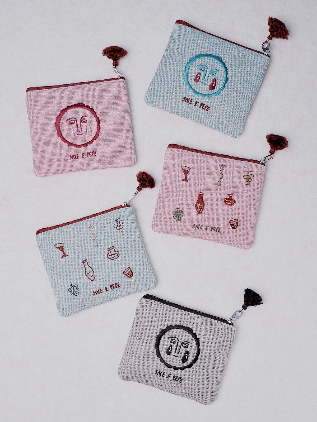 SALE E PEPE 2026SS Dionysus Teardrop Embroidered Storage Bag Collection SEP-SP05B10-SL Light Blue - Image 7