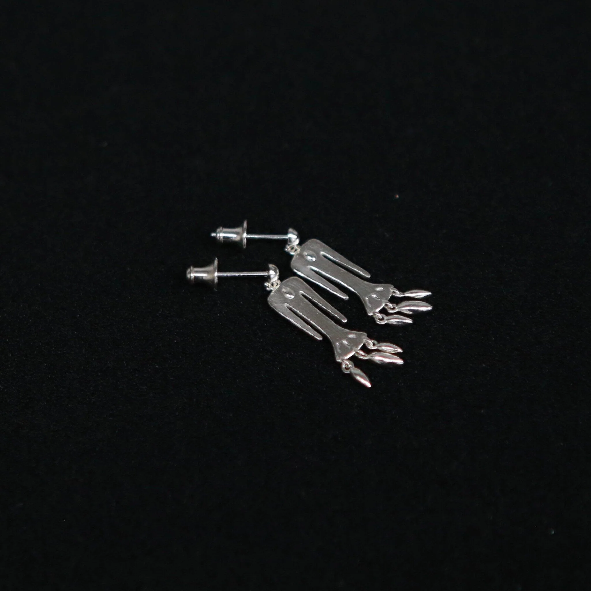 SALE E PEPE Ouyang Nana Sterling Silver/Gold Plated Birdman Earrings SEP-SP02E01 Silver/Brown - Image 3
