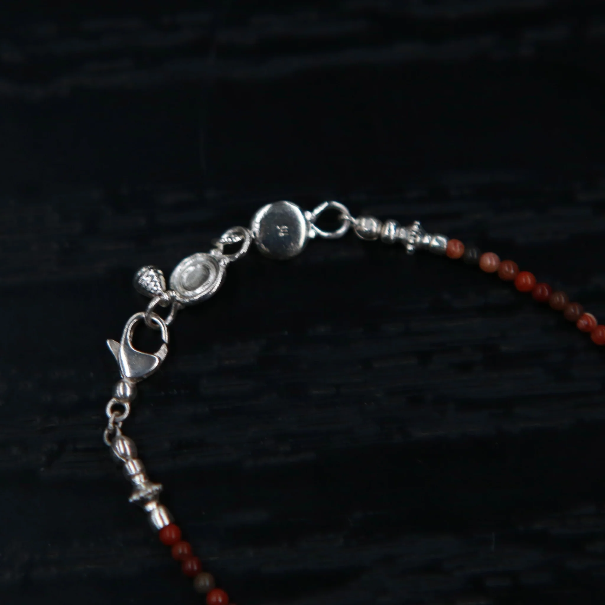 SALE E PEPE Rainbow Stone Sterling Silver Beaded Bracelet SEP-SP04A11-HY Red/Silver - Image 4