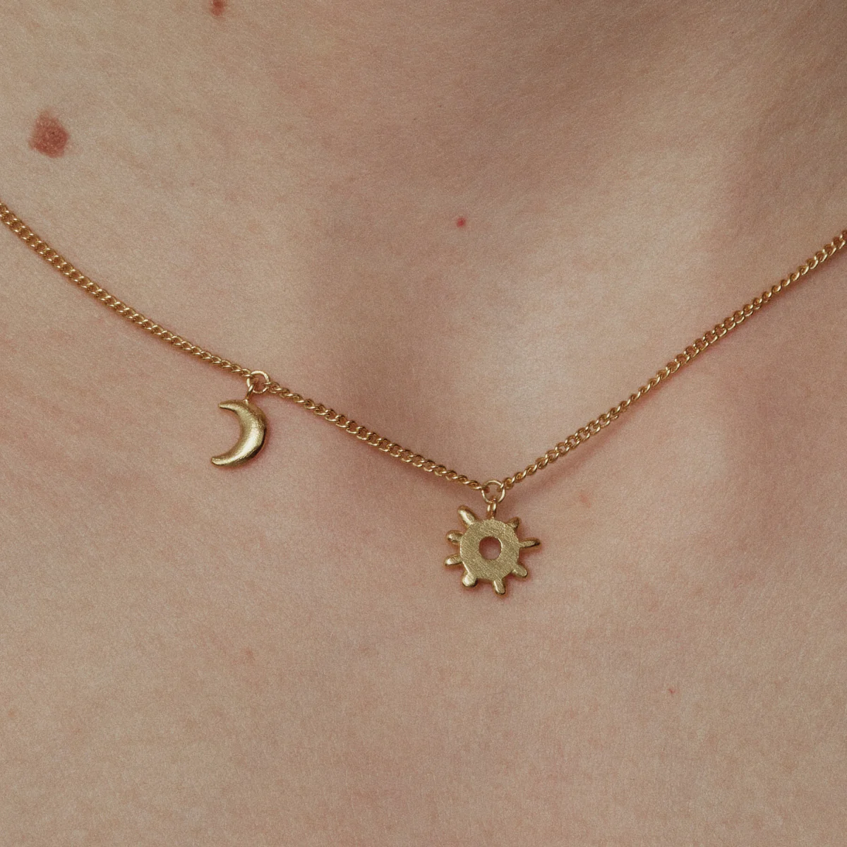 SALE E PEPE Silver/Gold Plated Sun and Moon Necklace SEP-SP03N15-JIN Gold SP03N14 - Image 2