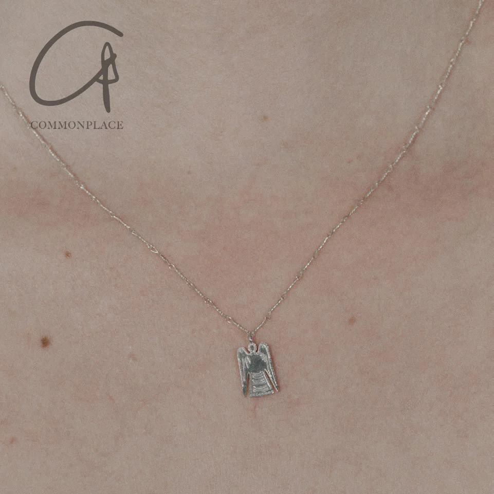 SALE E PEPE Sterling Silver Angel Pendant Necklace SEP-SP01N01-YIN Silver - Image 4