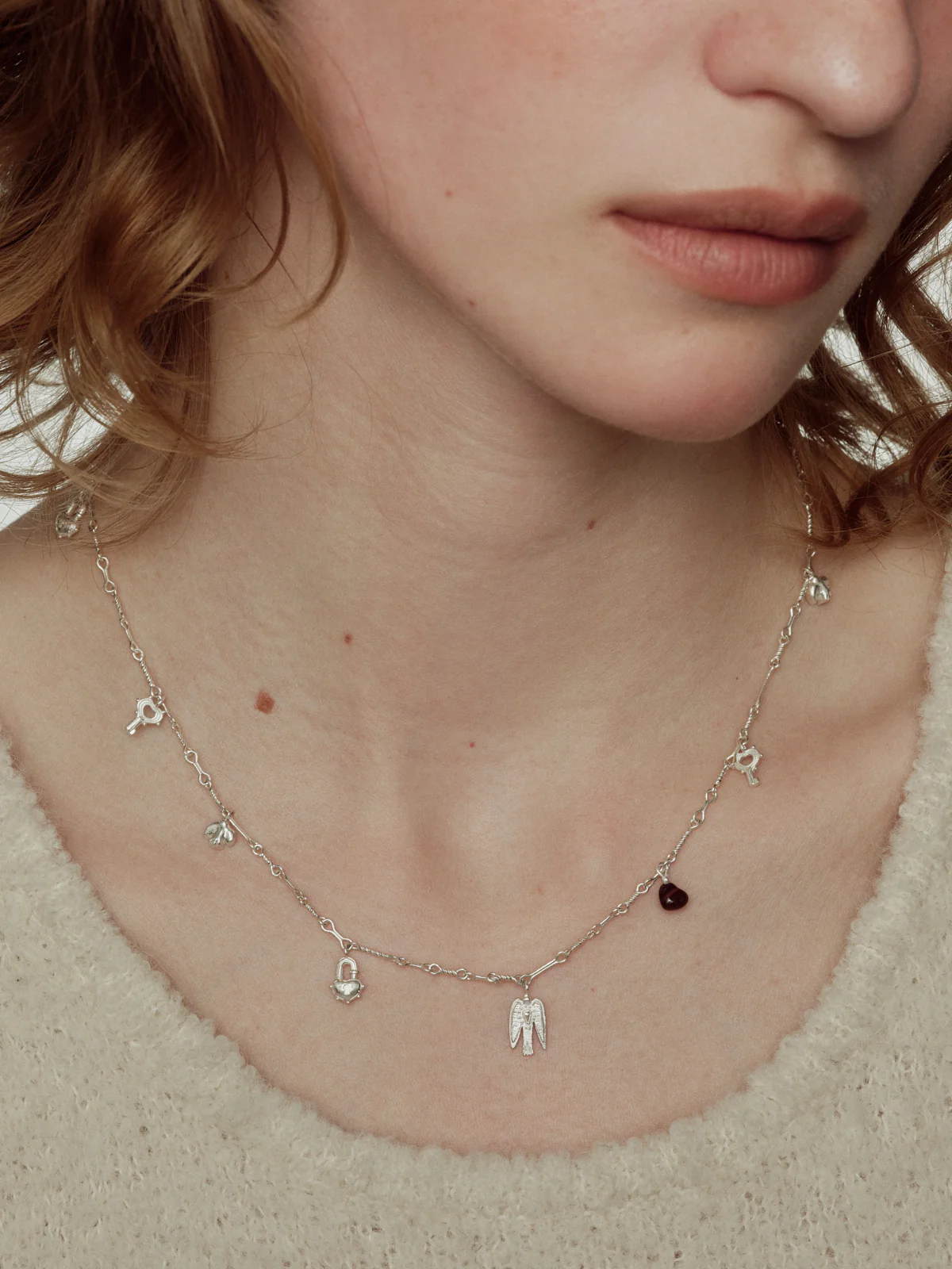 SALE E PEPE Sterling Silver Bird Wind Chime Necklace SEP-SPVAN04-YIN-F-HCC Silver - Image 6