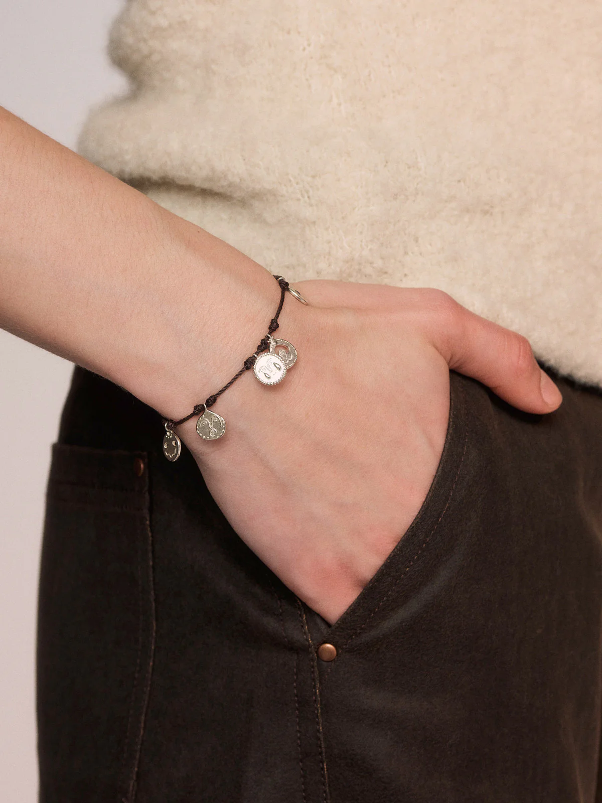 SALE E PEPE Sterling Silver Braided Rope Bracelet SEP-SP05A03-YIN Silver - Image 8