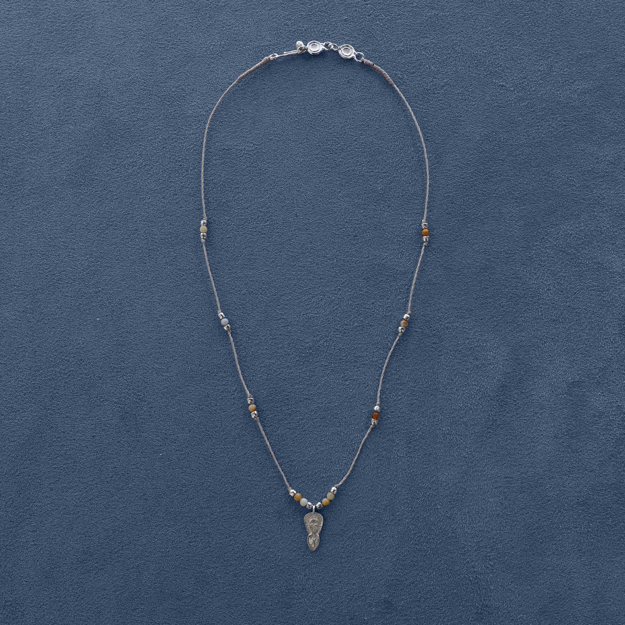 SALE E PEPE Sterling Silver Forget-Me-Not Braided Necklace SEP-SP05N13-YIN Silver