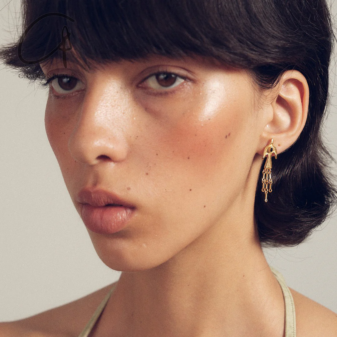 SALE E PEPE Sterling silver gold-plated bird tassel earrings SEP-SP02E16-JIN-F Gold - Image 7