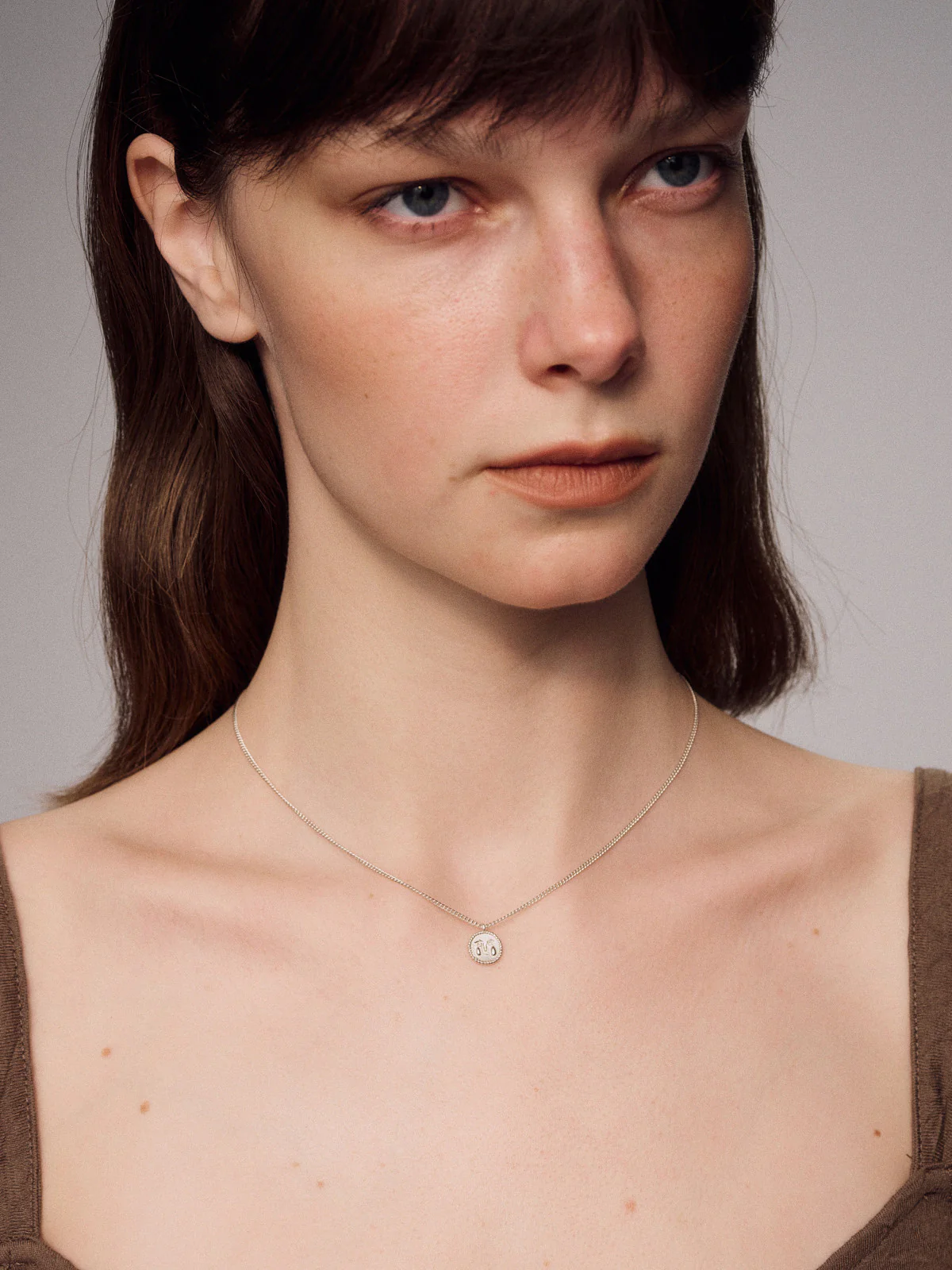 SALE E PEPE Sterling Silver/Gold Plated Dionysus Teardrop Pendant Necklace SEP-SP05N03-YIN Silver - Image 9