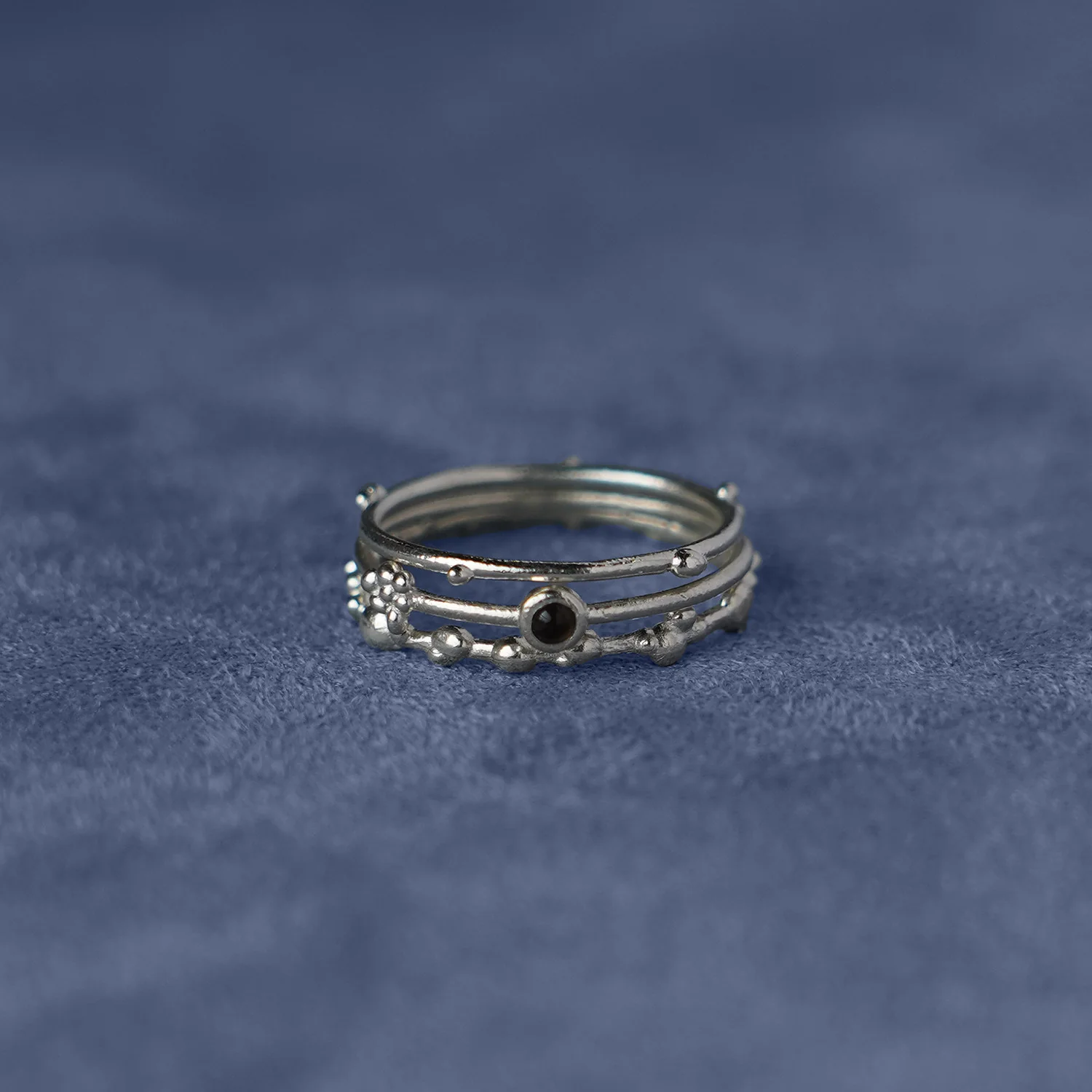 SALE E PEPE Sterling Silver/Gold Plated Grape Combination Ring SEP-SP05F09-YIN Silver