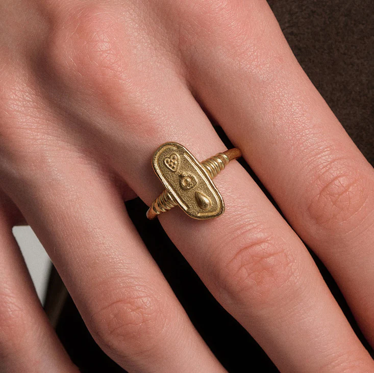 SALE E PEPE Sterling Silver/Gold Plated Medal Ring SEP-SP05F18-JIN Gold (SEP-SP05F17) - Image 2