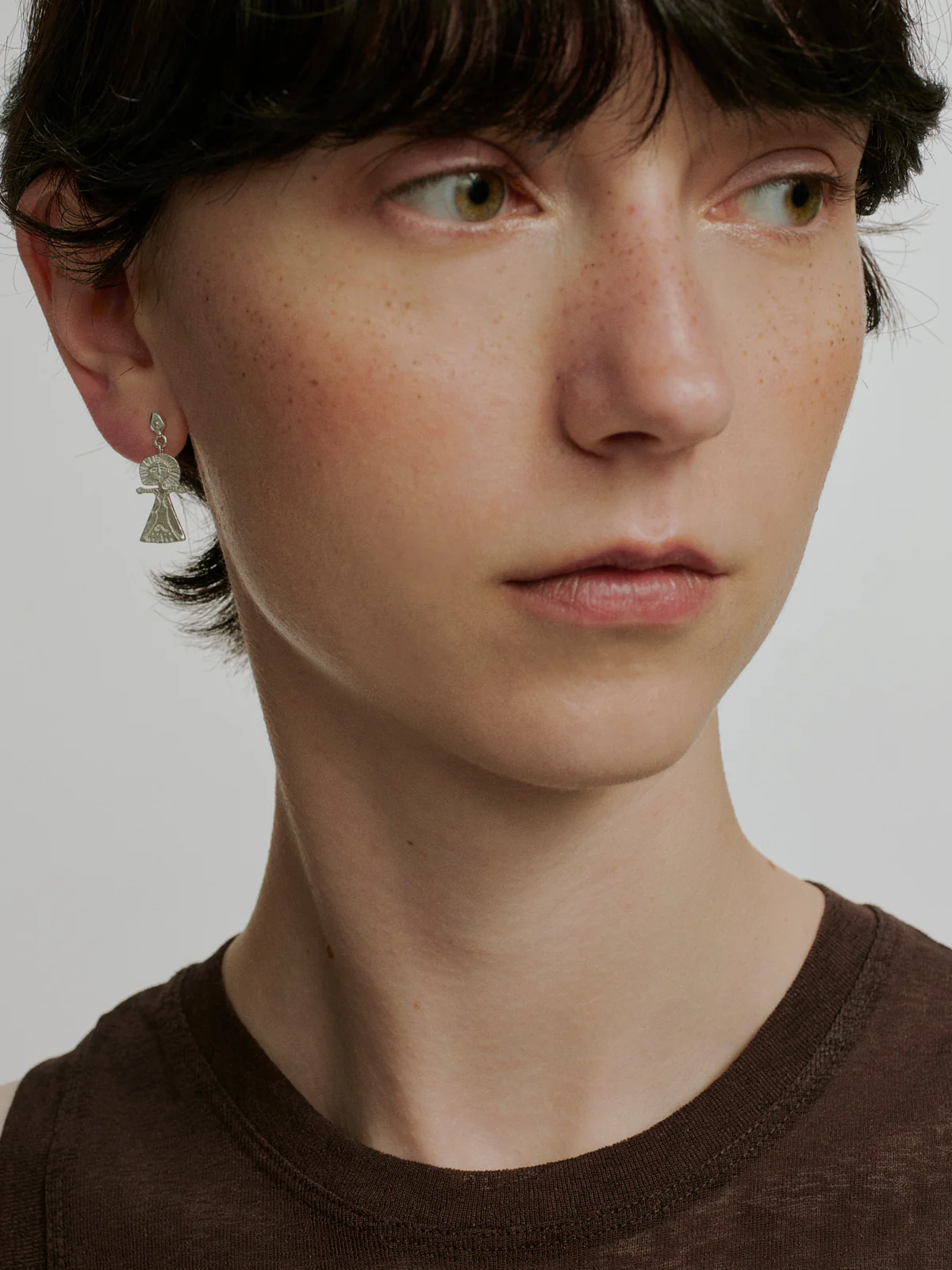 SALE E PEPE Sterling Silver/Gold Plated Poseidon Earrings SEP-SP04E01-YIN-F-HCC Silver - Image 6