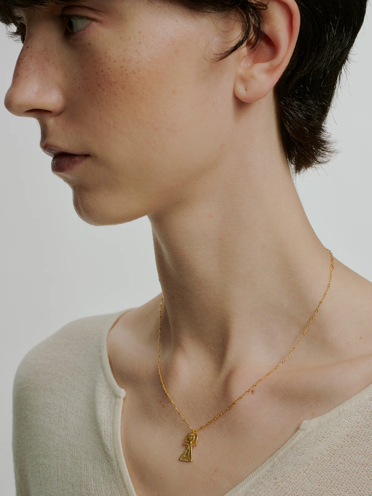 SALE E PEPE Sterling Silver/Gold Plated Poseidon Pendant Necklace SEP-SP04N02-JIN Gold - Image 9