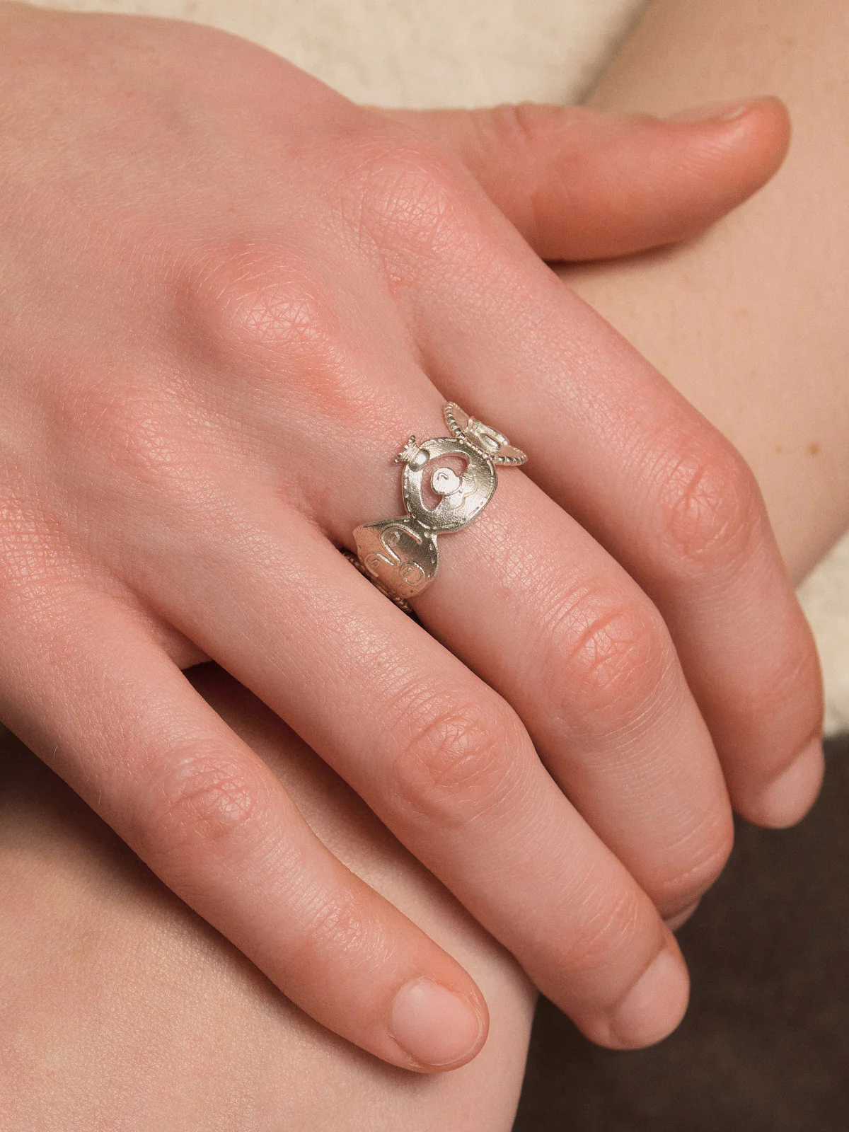 SALE E PEPE Sterling Silver Joy Ring SEP-SP05F01-YIN Silver - Image 4