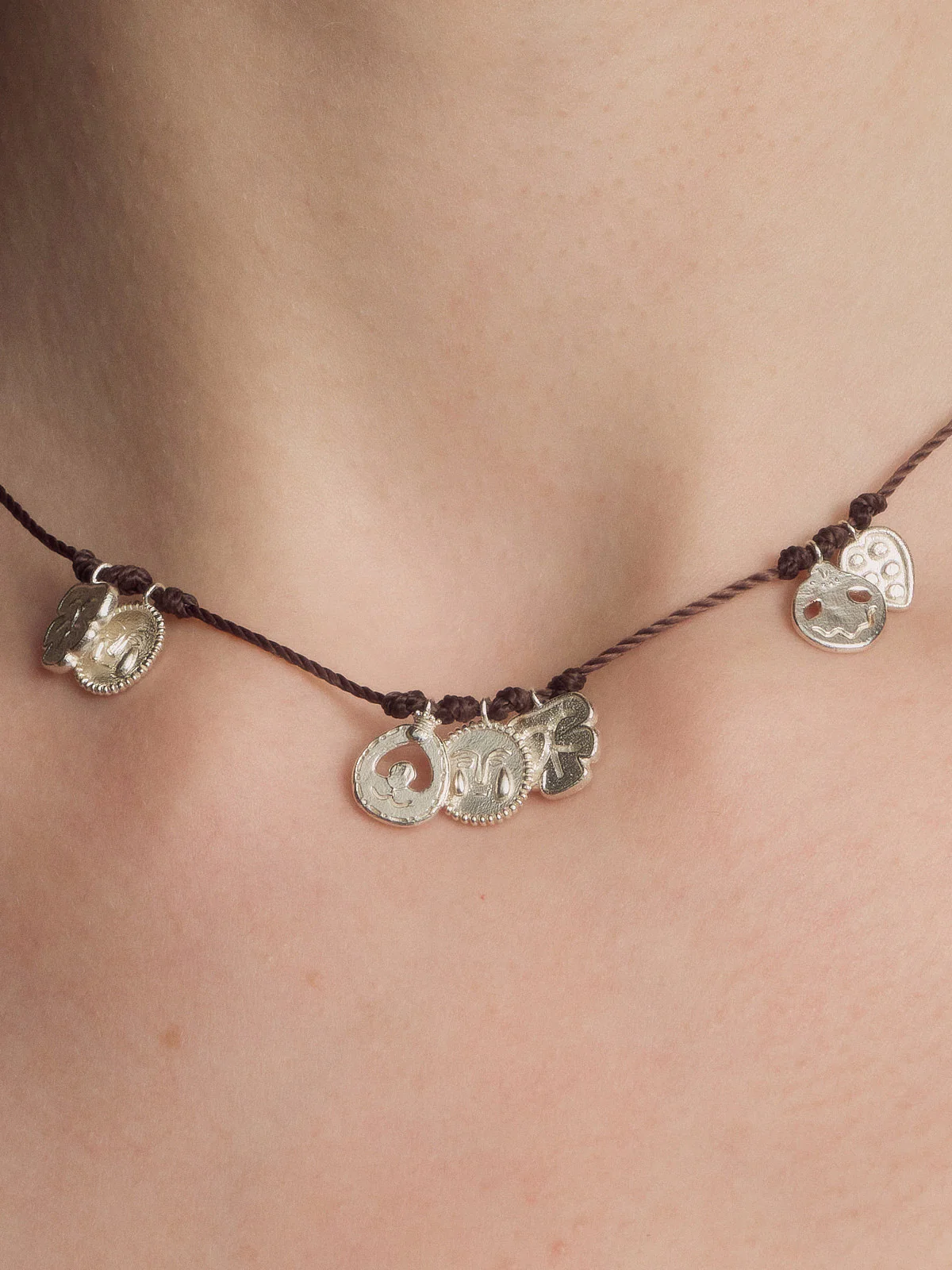 SALE E PEPE Sterling Silver Joyful Gathering Braided Necklace SEP-SP05N09-YIN Silver - Image 6