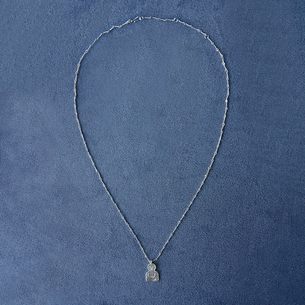 SALE E PEPE Sterling Silver Mona Lisa Pendant Necklace SEP-SP03N01-YIN Silver - Image 2