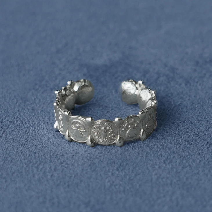 SALE E PEPE Sterling Silver Picture Ring SEP-SP04F11-YIN Silver - Image 2