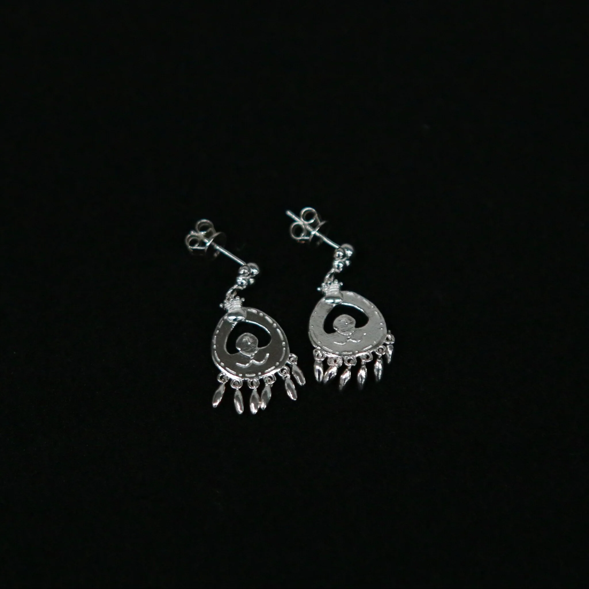 SALE E PEPE Sterling Silver Toasting Earrings SEP-SP05E05-YIN Silver - Image 2