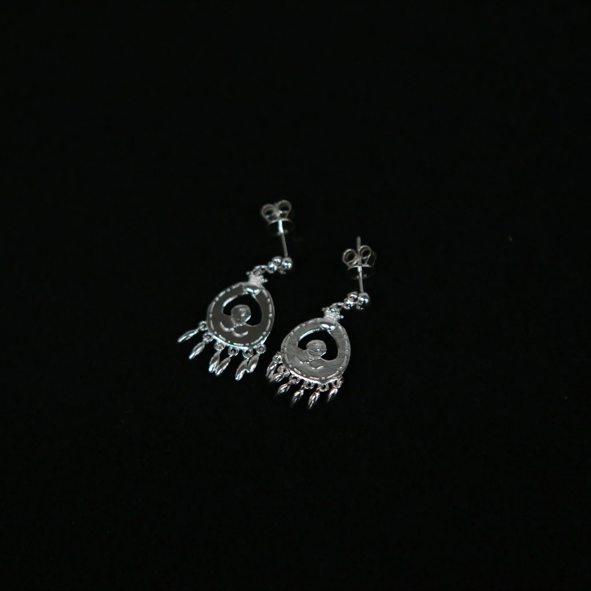 SALE E PEPE Sterling Silver Toasting Earrings SEP-SP05E05-YIN Silver - Image 3