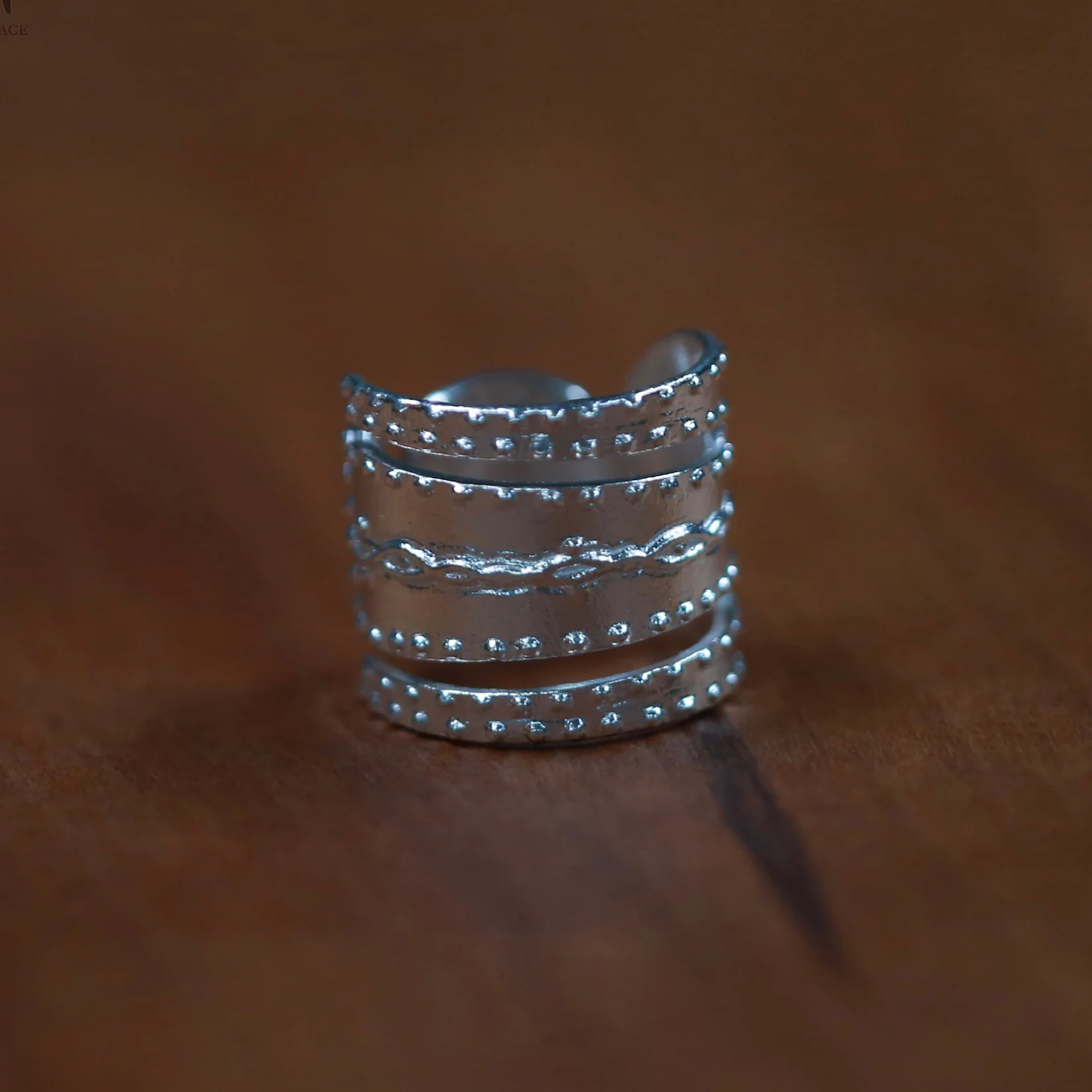 SALE E PEPE Sterling Silver Yoga Ring SEP-SP01F06-YIN Silver - Image 3