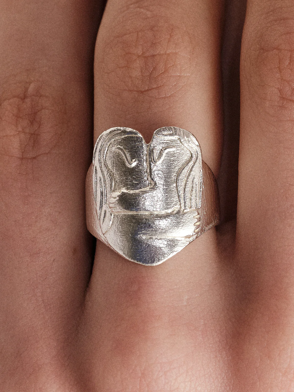 SALE E PEPE Tanabata Special Series Sterling Silver Hug Ring SEP-SP04F18-YIN Silver - Image 5