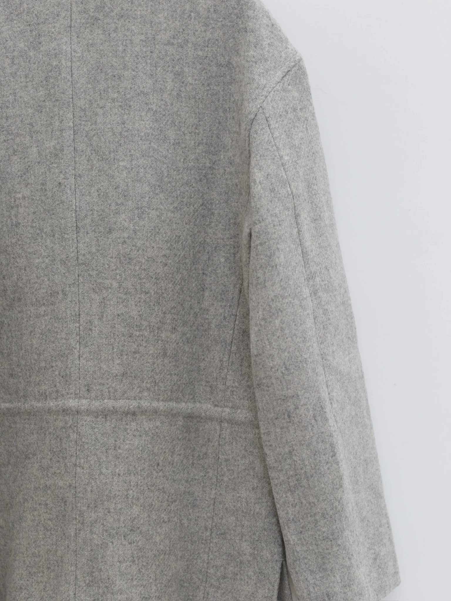SAMUEL GUI YANG 25 Autumn and Winter Drawstring Jacket/Belt Scottish Tweed Wool Skirt SGY-AW25BMWJT08-1-1-GREY MELANGE Jacket - Image 3
