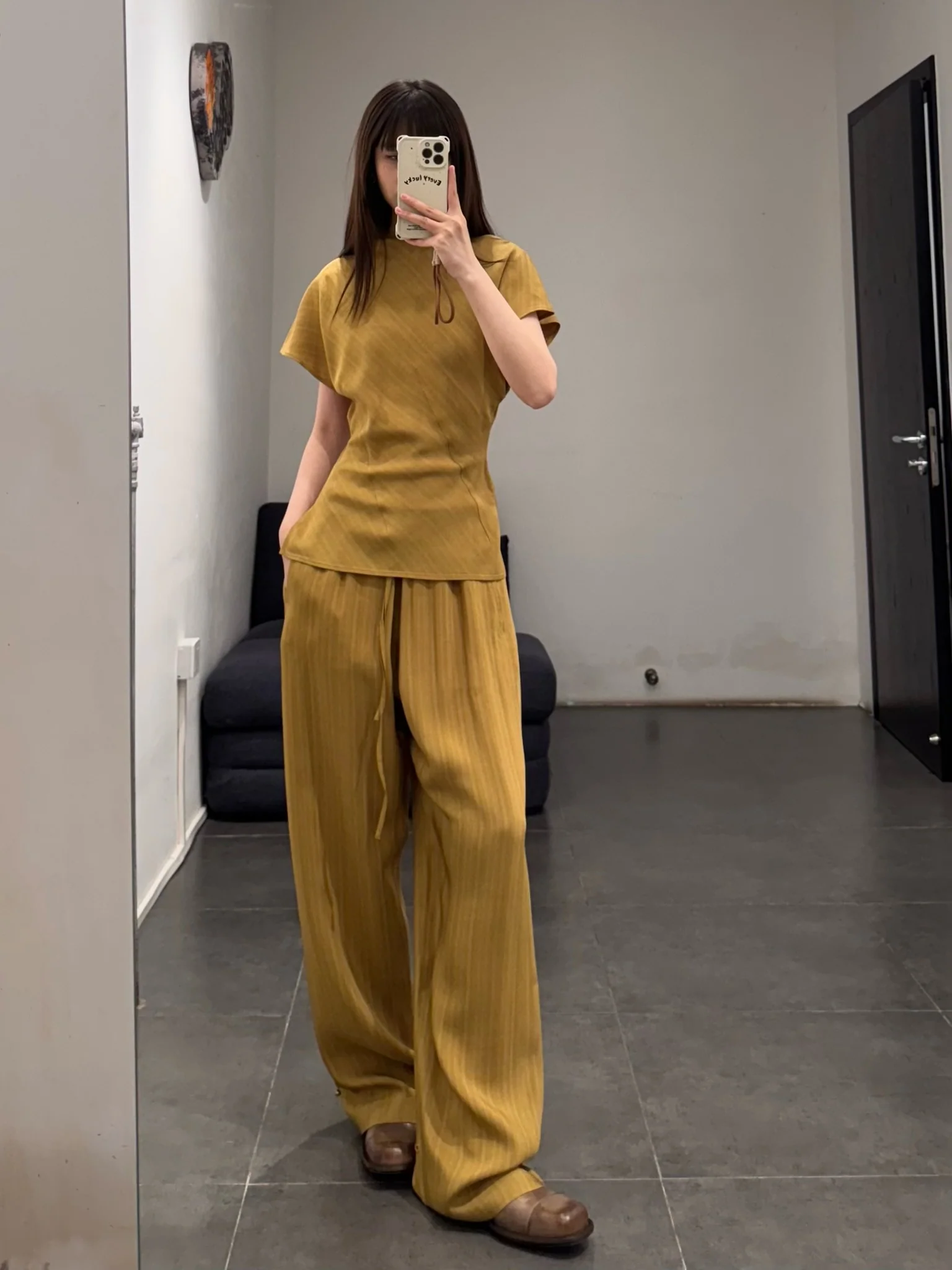 SAMUEL GUI YANG 25 autumn and winter trousers SGY-AW25BTR08-1-2-GOLDEN SPICE - Image 14