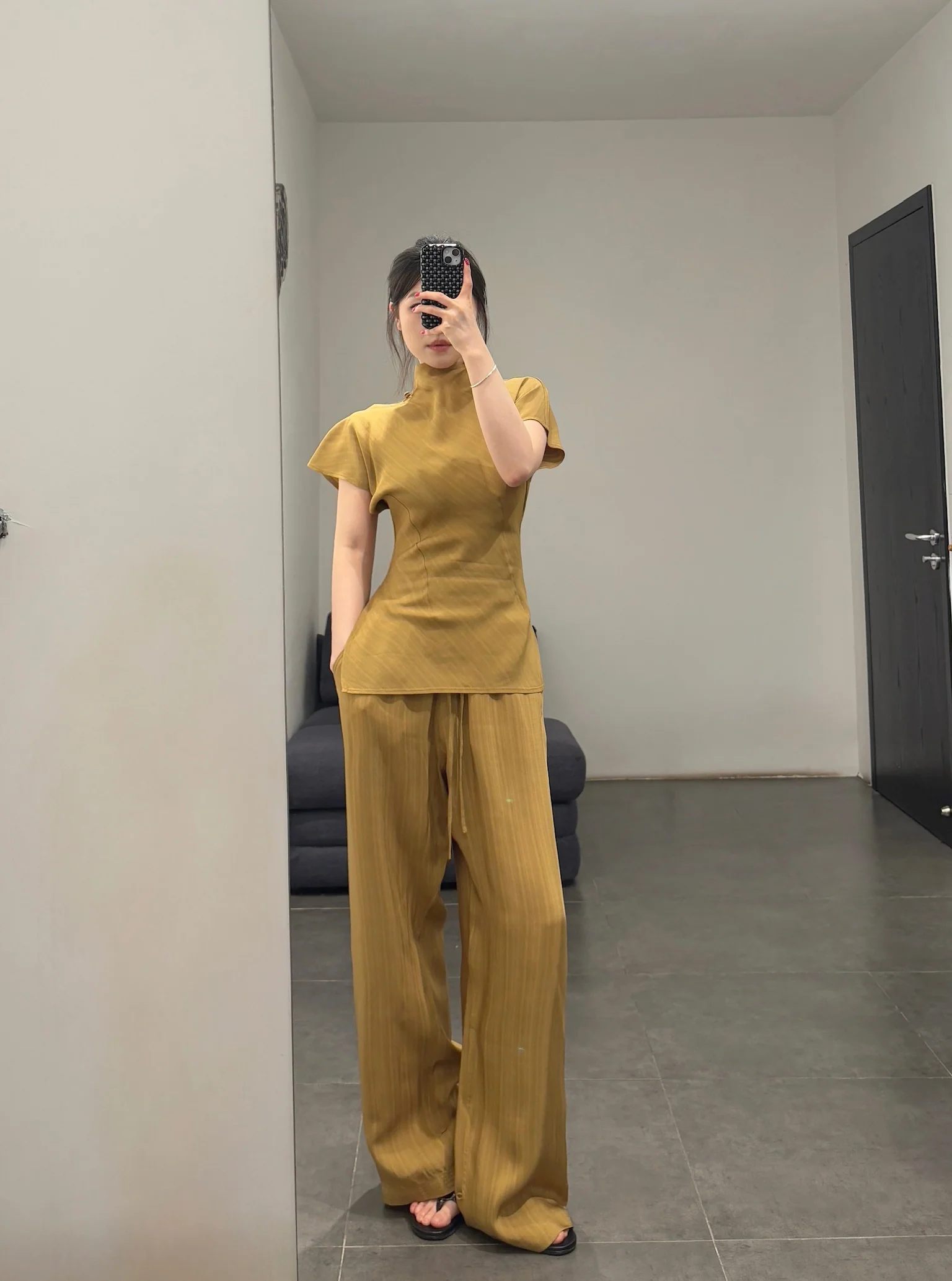 SAMUEL GUI YANG 25 autumn and winter trousers SGY-AW25BTR08-1-2-GOLDEN SPICE - Image 16