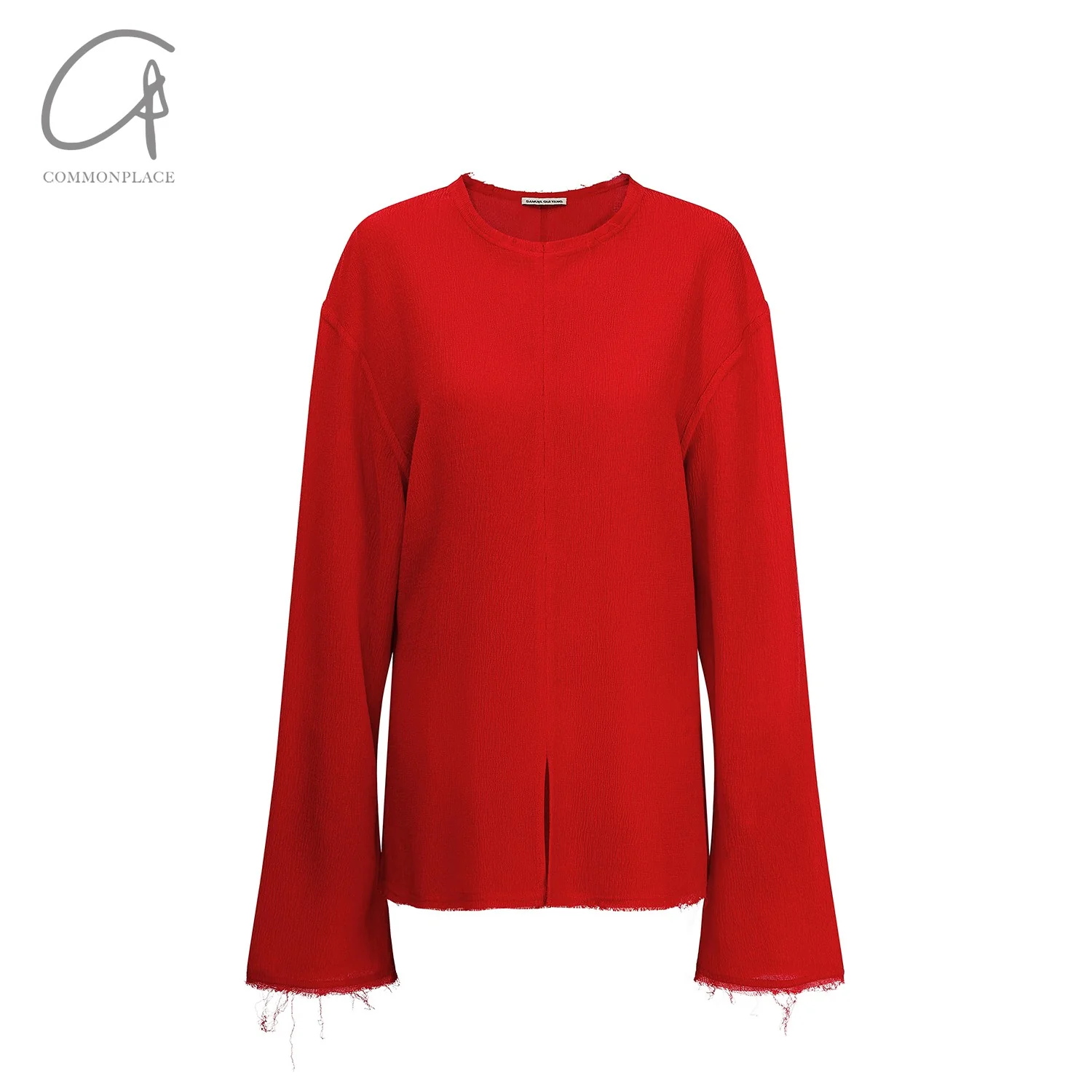 SAMUEL GUI YANG 25 Spring/Summer Sweatshirt SGY-SS25AMWTP13-1-1-LYCHEESHELL Red - Image 4