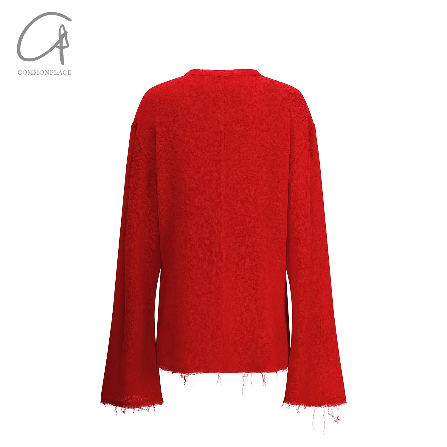 SAMUEL GUI YANG 25 Spring/Summer Sweatshirt SGY-SS25AMWTP13-1-1-LYCHEESHELL Red - Image 5