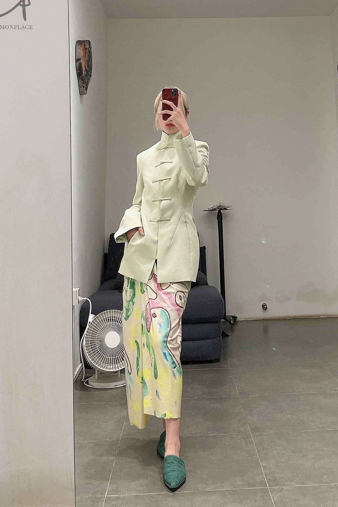 SAMUEL GUI YANG Jacket AW22LEE01-3 Sage PSGY1 - Image 8