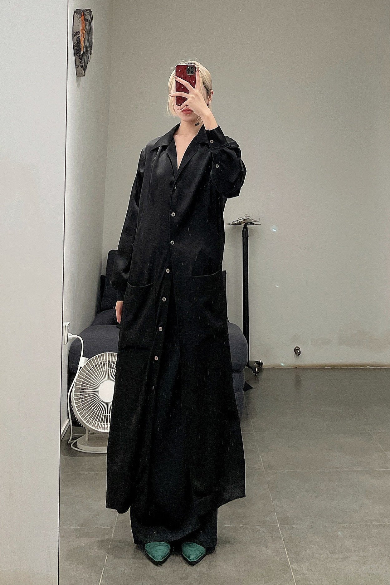 SAMUEL GUI YANG Phoenix hammered silk dress DR01-1 - Image 11