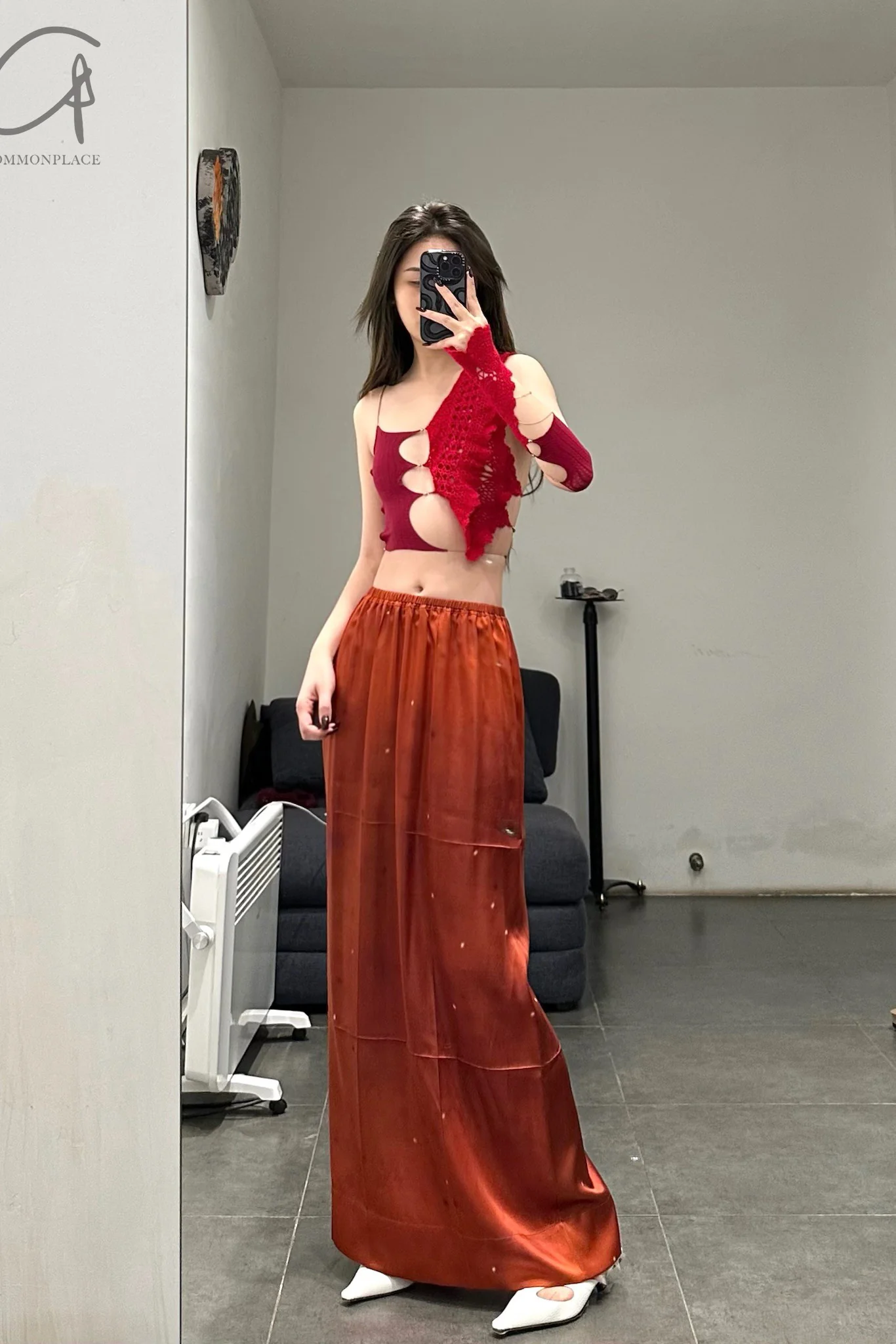 Samuel GUI yang skirt AW22SK03-3 Chili Red (AW22SK03) - Image 10