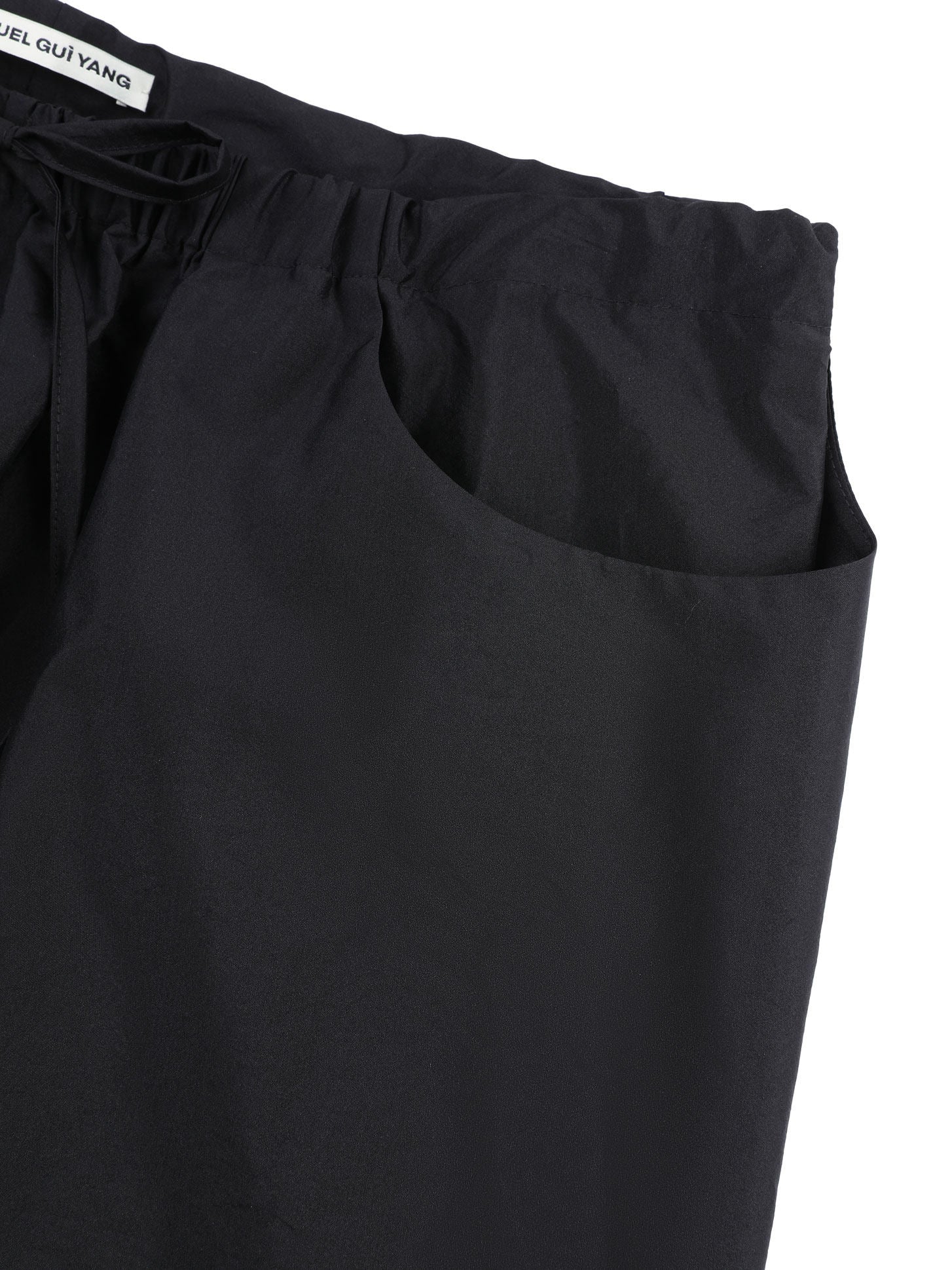 SAMUEL GUI YANG Spring/Summer 2026 Drawstring Waist Midi Skirt SGY-SS26CPSSK02-1-2-Black - Image 5