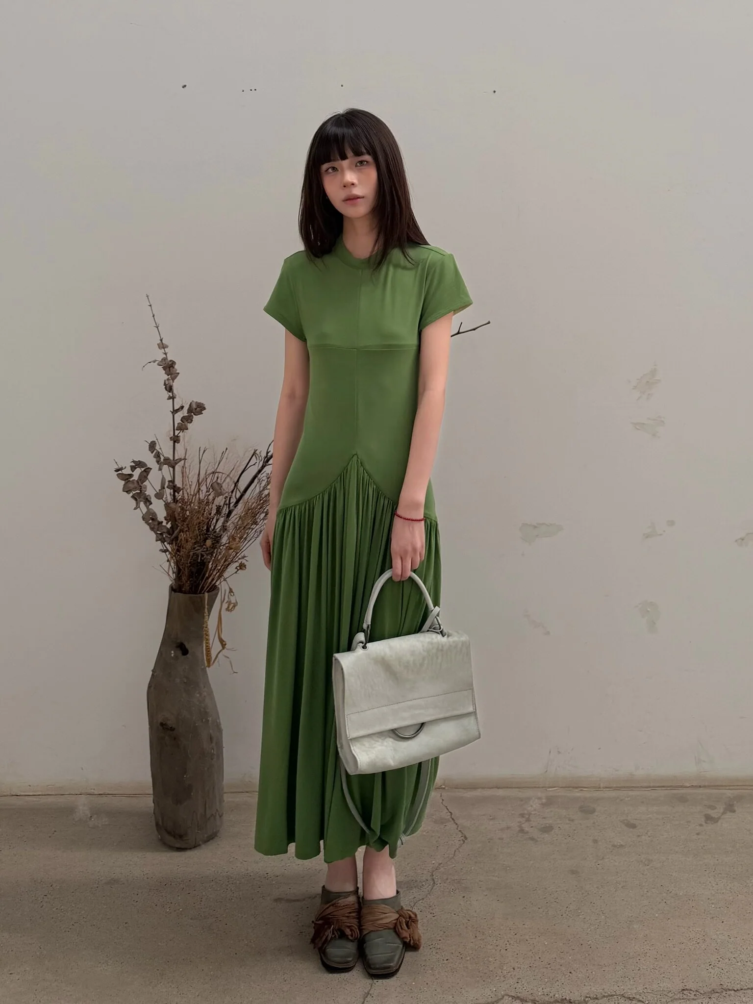 SAMUEL GUI YANG Spring/Summer 2026 Open Back Dress SGY-SS26CPSDR04-1-1-MOSSGREEN - Image 19