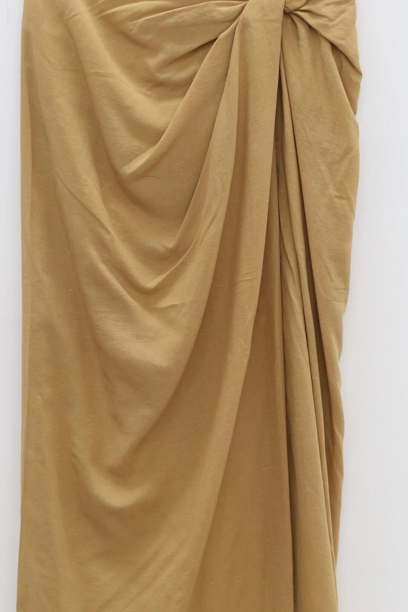 SAMUEL GUI YANG Spring/Summer 2026 S-Cut Neckline Shirt/Mid-Length Skirt SGY-SS26CPSSK01-1-1-GOLDEN TEA Midi Skirt - Image 2