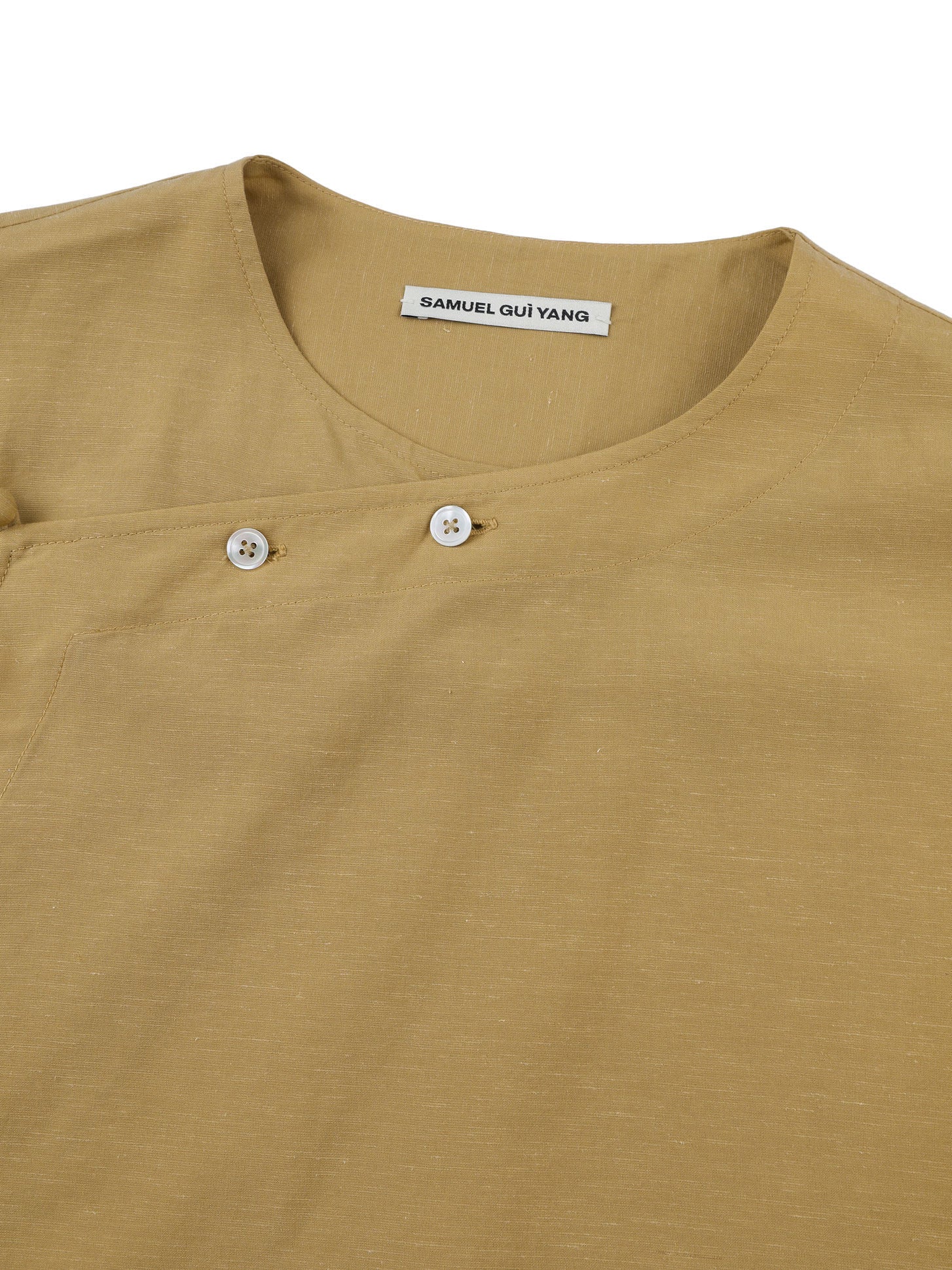 SAMUEL GUI YANG Spring/Summer 2026 S-Cut Neckline Shirt/Skirt SGY-SS26CPSSH01-1-1-GOLDEN TEA Shirt - Image 11