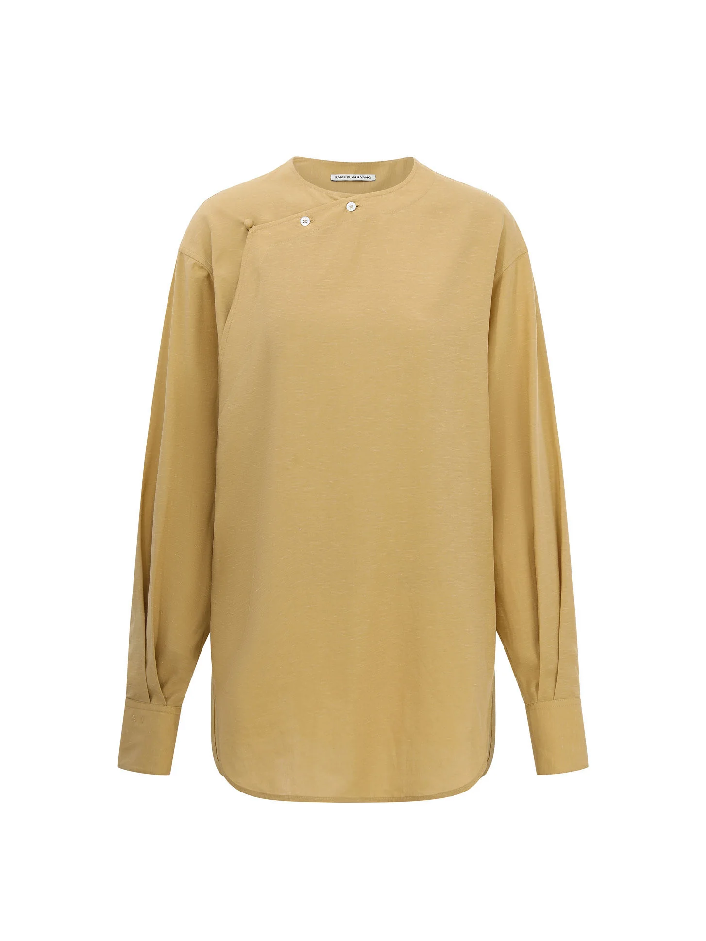 SAMUEL GUI YANG Spring/Summer 2026 S-Cut Neckline Shirt/Skirt SGY-SS26CPSSH01-1-1-GOLDEN TEA Shirt - Image 9