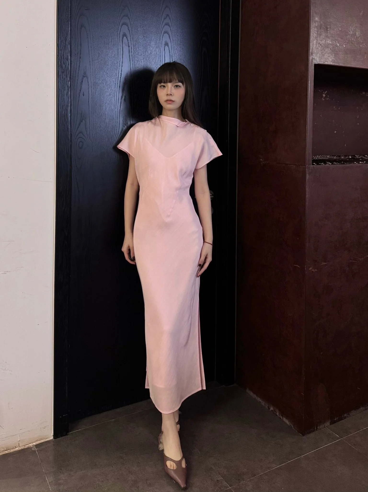 SAMUEL GUI YANG Spring/Summer 2026 Willow Dress SGY-SS26CDR15-1-1-ICY PINK - Image 8