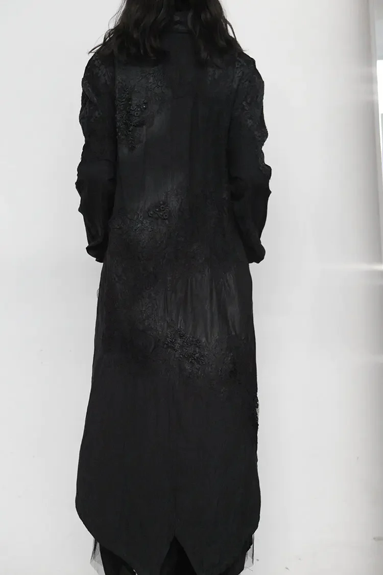 Sandrine Philippe black texture lace jacket AW20 F 1065 - Image 19