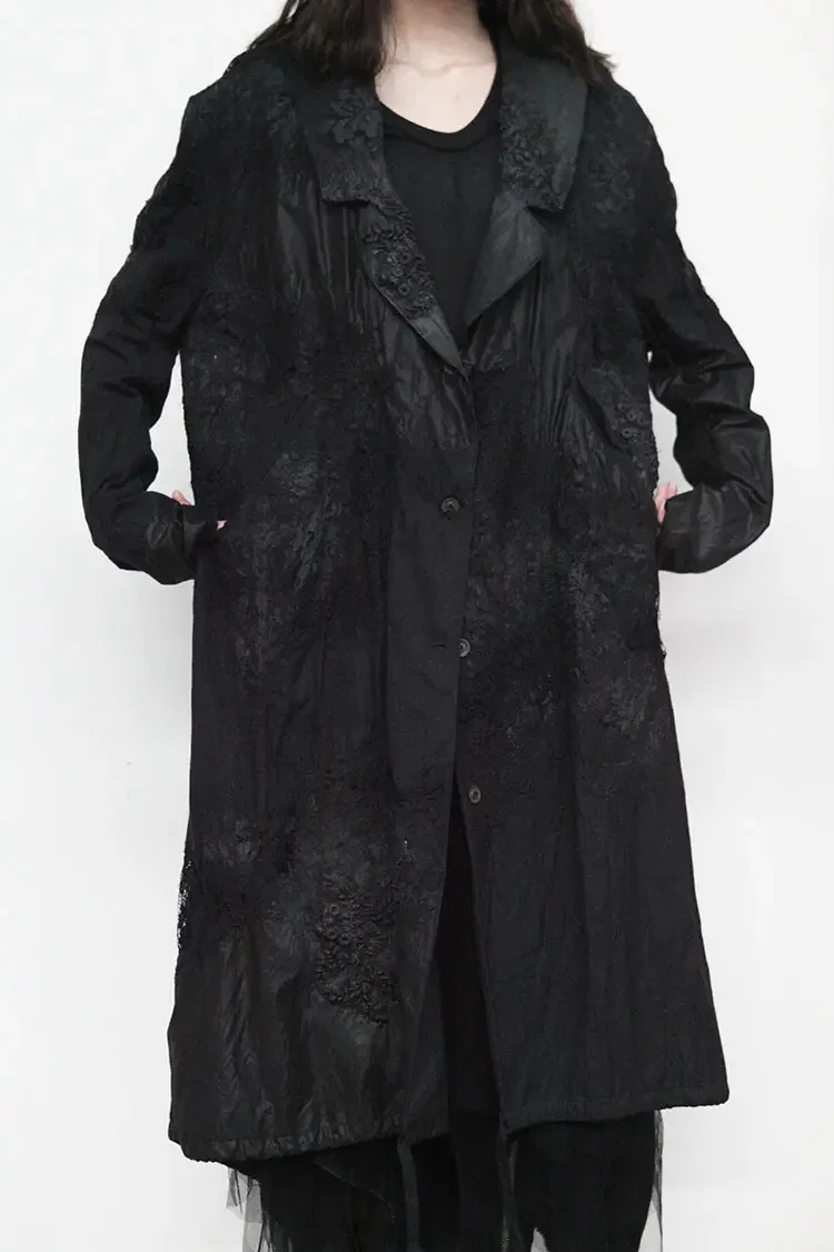 Sandrine Philippe black texture lace jacket AW20 F 1065 - Image 4