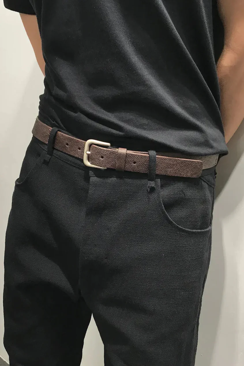 Scunzani (burgundy stingray leather belt-3cm) 0801 nk - Image 3