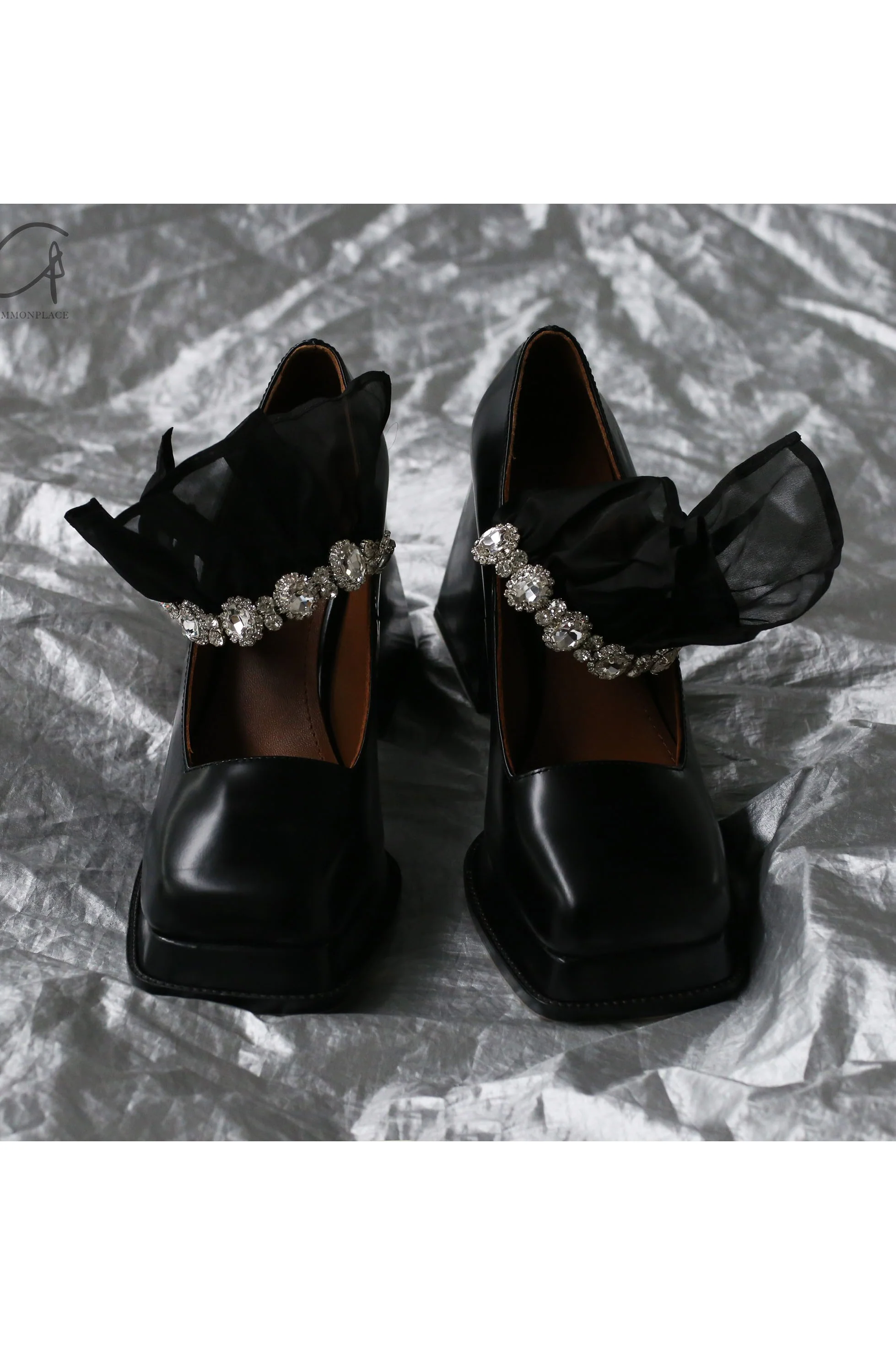 shushutong lace Mary high heels ss21ac02 bright diamond - Image 4