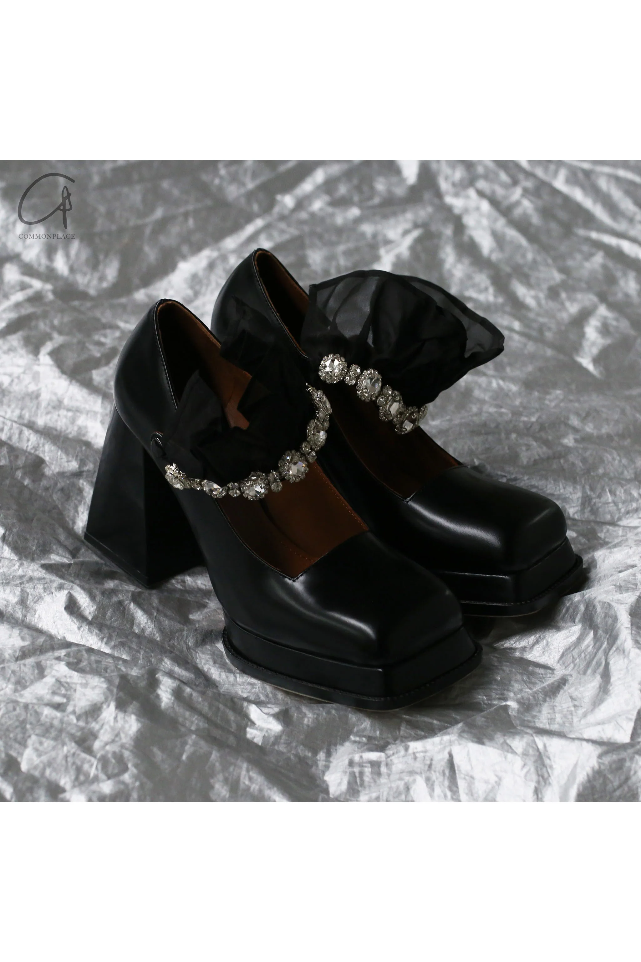 shushutong lace Mary high heels ss21ac02 bright diamond - Image 5