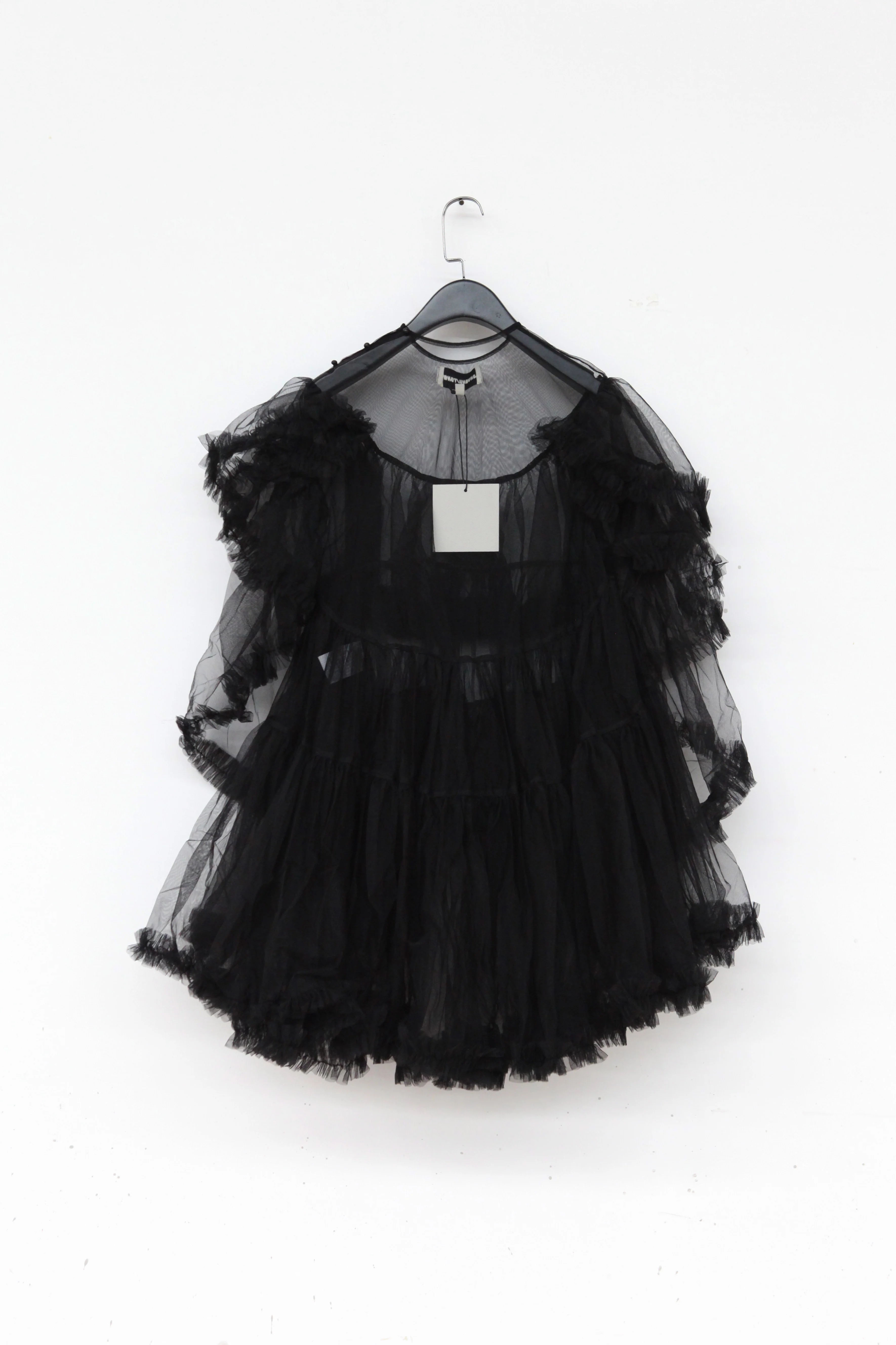 shushutong Puffy yarn ruffled top black SST-ss20to15-02 - Image 5