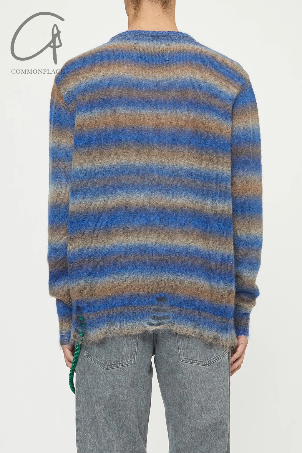 Song for the mute large sweater SFTM-232_UKT009_STPDBLU-LAN - Image 6