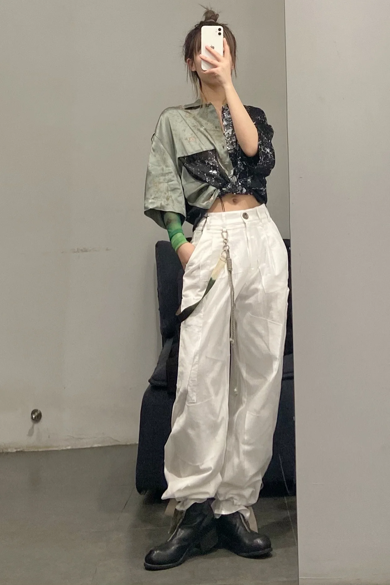 Song for the mute lining patch pocket pants 211_WPTO32L_COPAWHT - Image 24